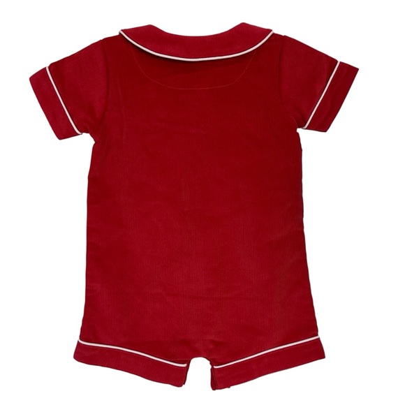 Mud Pie Baby Boy Red Corduroy Romper - Picture 2 of 6
